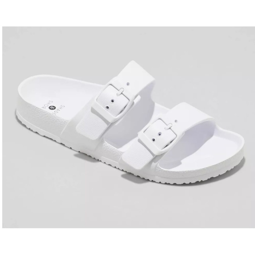 Shade & Shore Neida White EVA Two Band Slide Sandals Womens 10 096131242